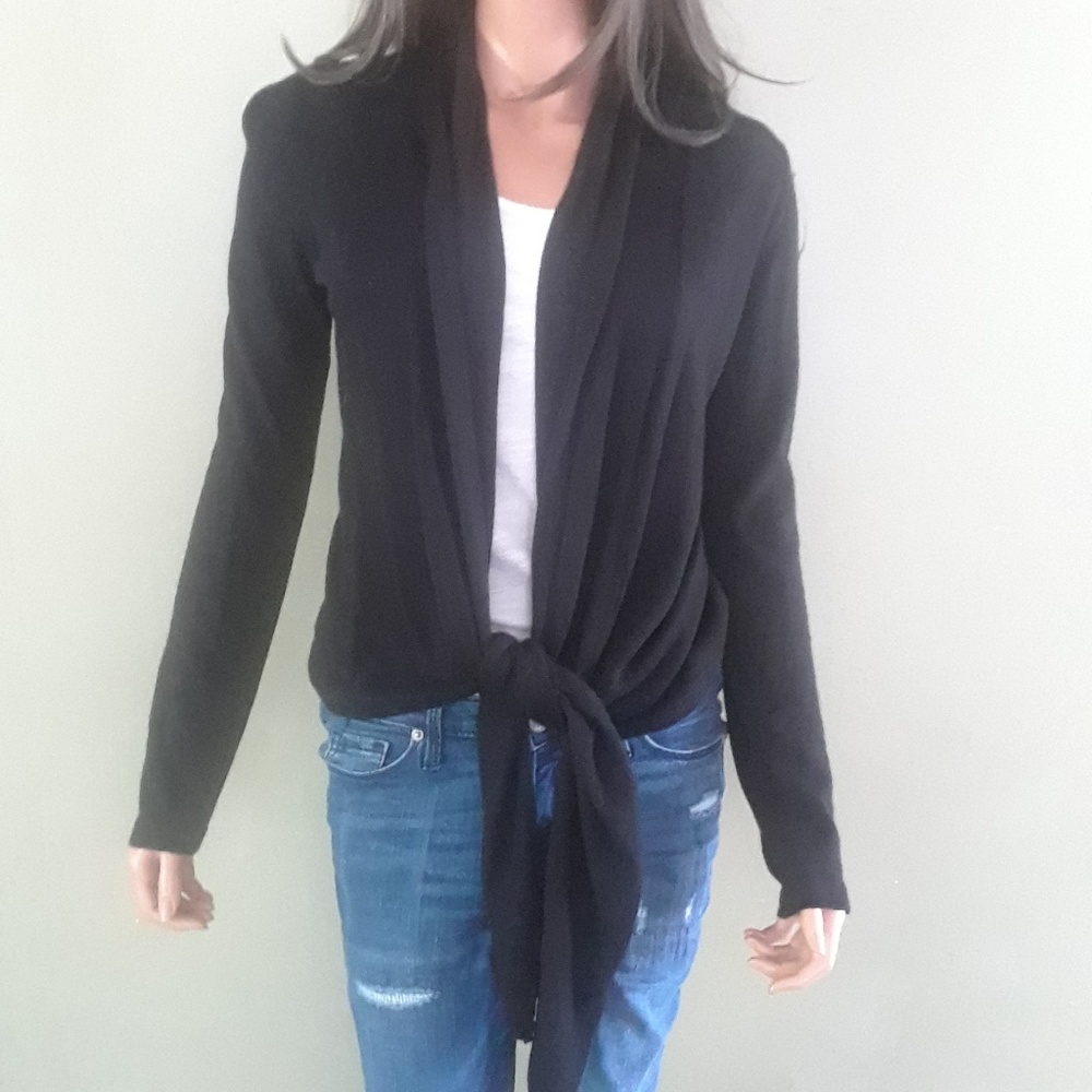 Black Tie Front Sweater